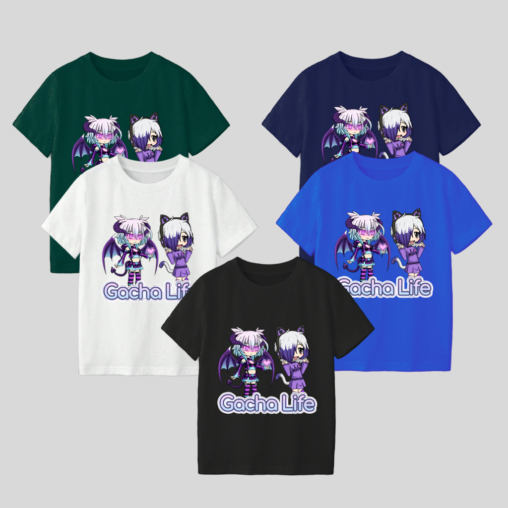 Baju Kaos Atasan Anak Lengan pendek karakter Gacha Life bahan cotton combed Quality premium Sablon D