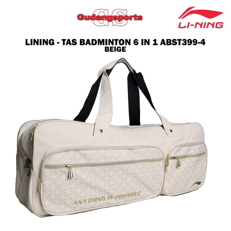 Tas Badminton Bulutangkis Kotak Lining ABST399 ABST 399 Beige