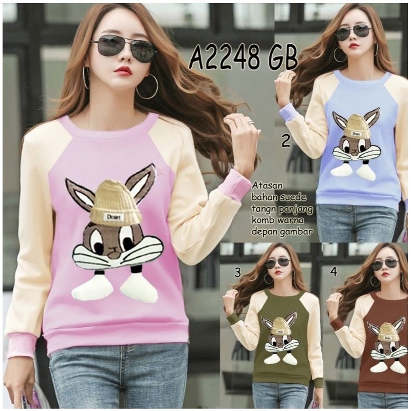 Kaos Suede Lengan Panjang Import