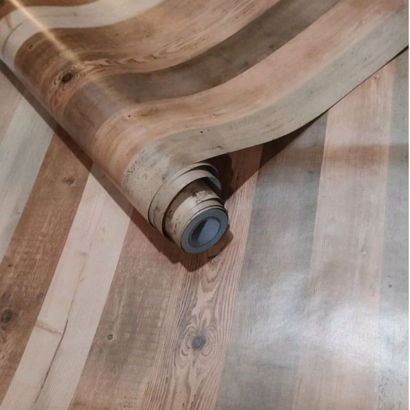 Wallpaper Sticker Dinding Kayu Coklat Vintage Terbaru Dekorasi Dinding Pintu Lemari Jendela DLL