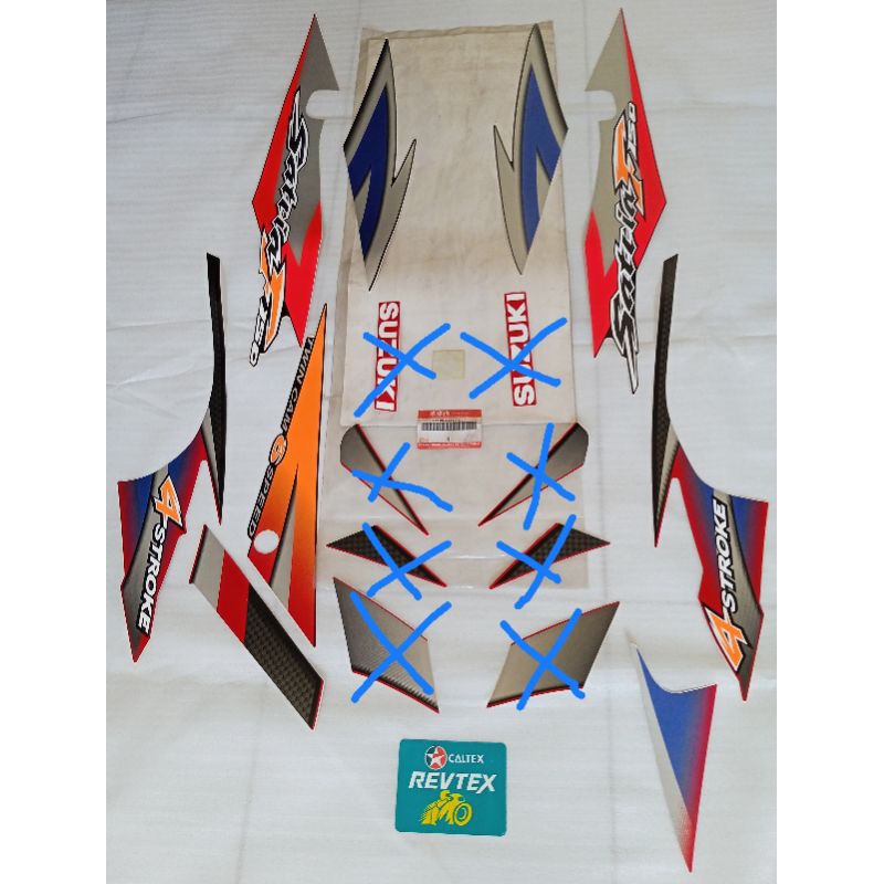 striping sticker stiker Lis list batok sayap dalam body belakang Satria f Fu cbu merah hitam 2004 20