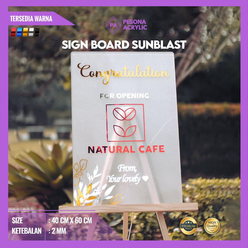 Acrylic Welcome Sign Sunblas / Wedding Sign Sunblas / Papan Ucapan
