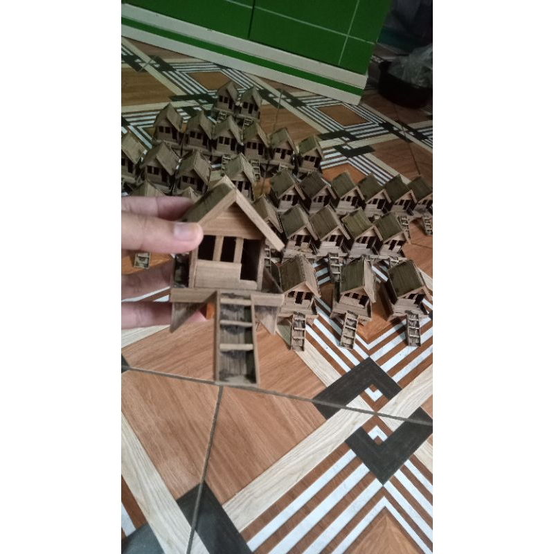 miniatur rumah bambu untuk aquascape hiasan aquarium