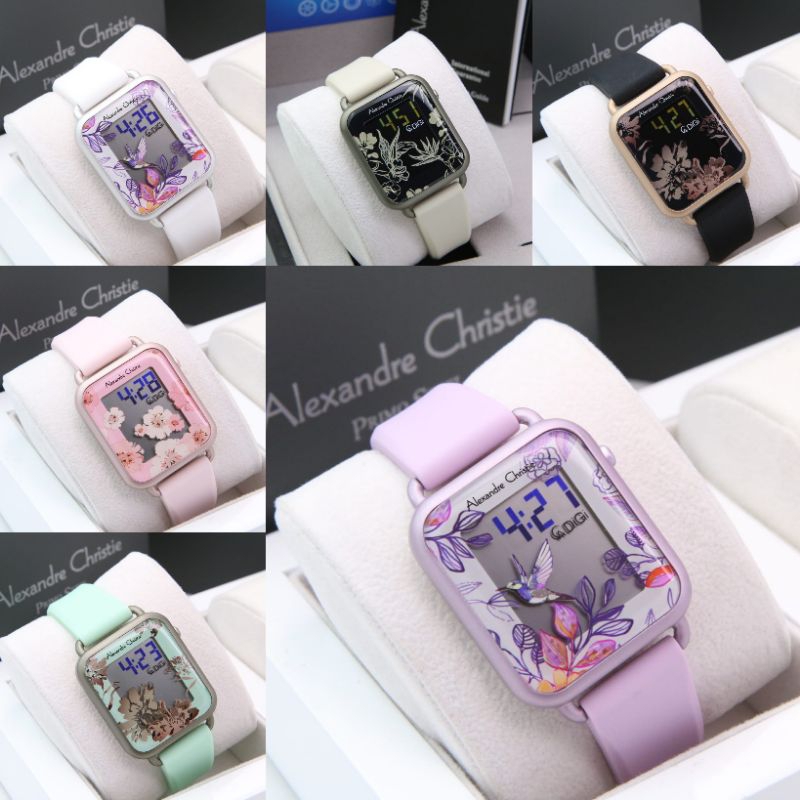 JAM TANGAN WANITA ALEXANDRE CHRISTIE AC 9332 / AC 9341 /AC9378 / AC 9378 DIGITAL RUBBER ORIGINAL GAR
