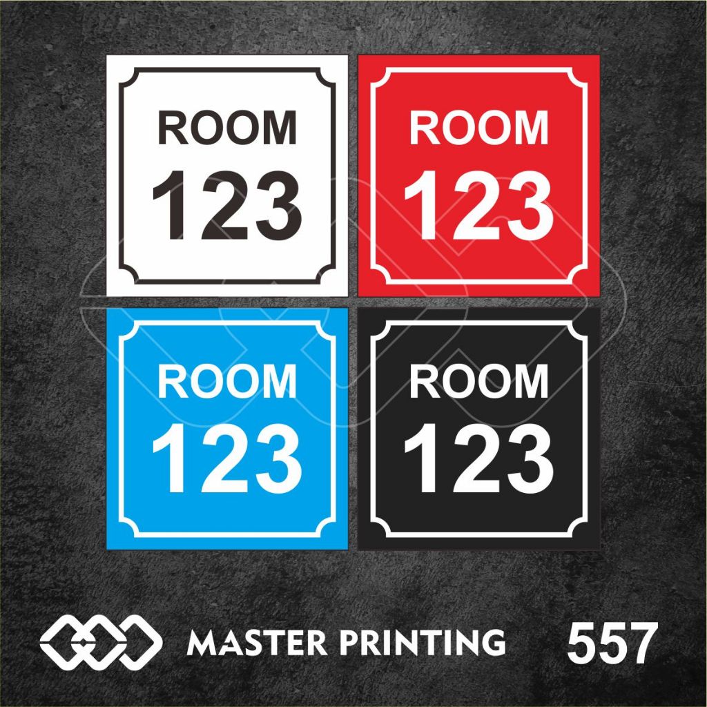 

557 - Stiker Room Number, Nomor Ruangan Hotel, Kost, Sticker Vinyl, Tahan Air, Termurah, Bisa Custom