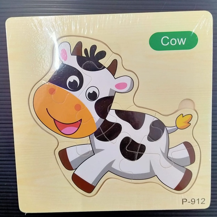 Mainan Puzzle Kayu Anak / Mainan Edukasi Anak Bayi / 3D P 912 SAPI