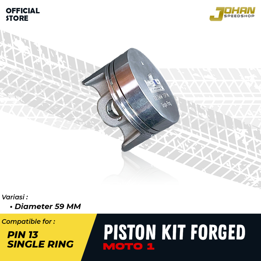 Piston Kit Mentah Diameter 59mm Pin 13 Single Ring Moto1 Racing