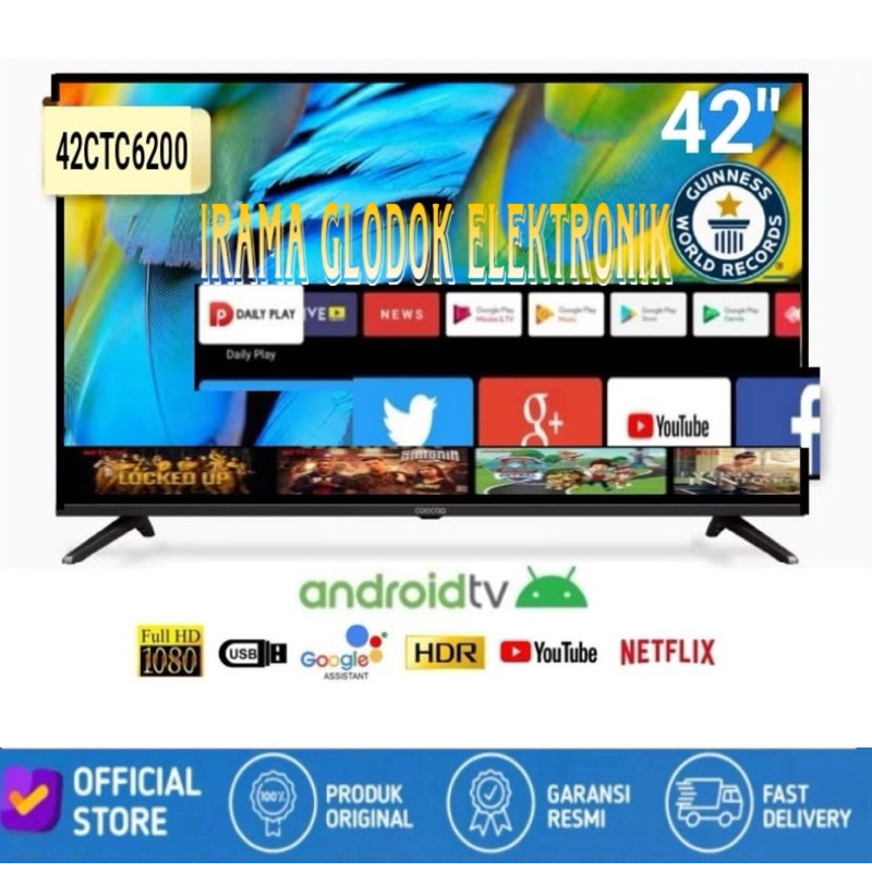 Coocaa Smart TV Android TV 42 Inch LED TV Full HD 42CTC6200