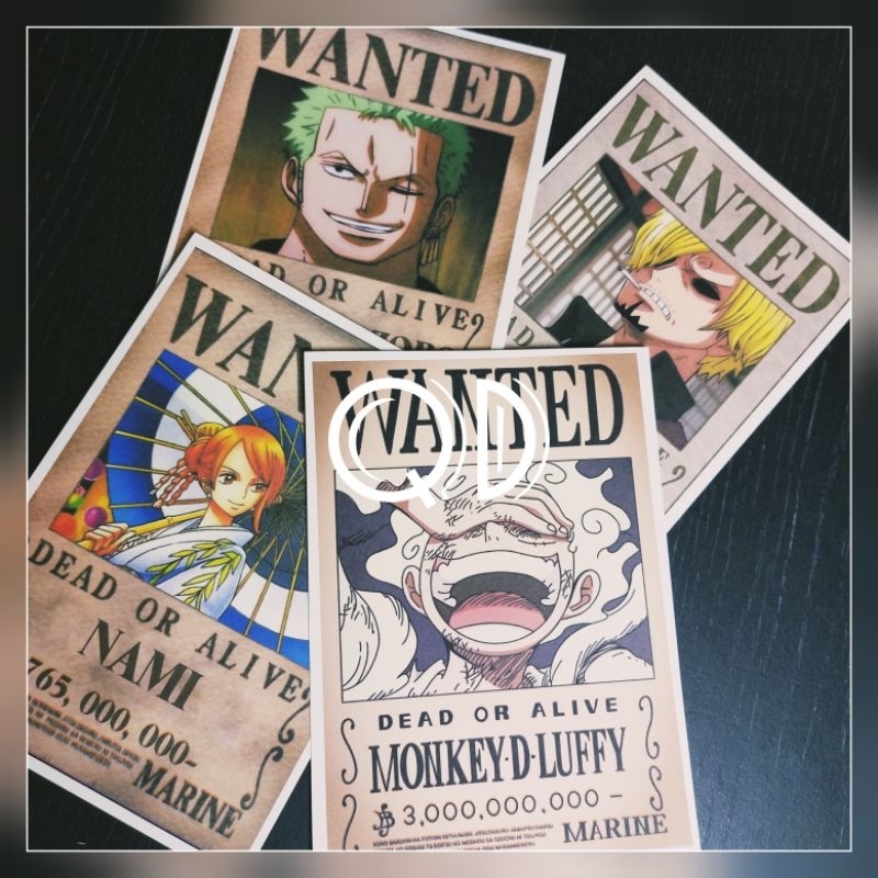 

A6 stiker kertas Wanted one piece sticker doff murah random