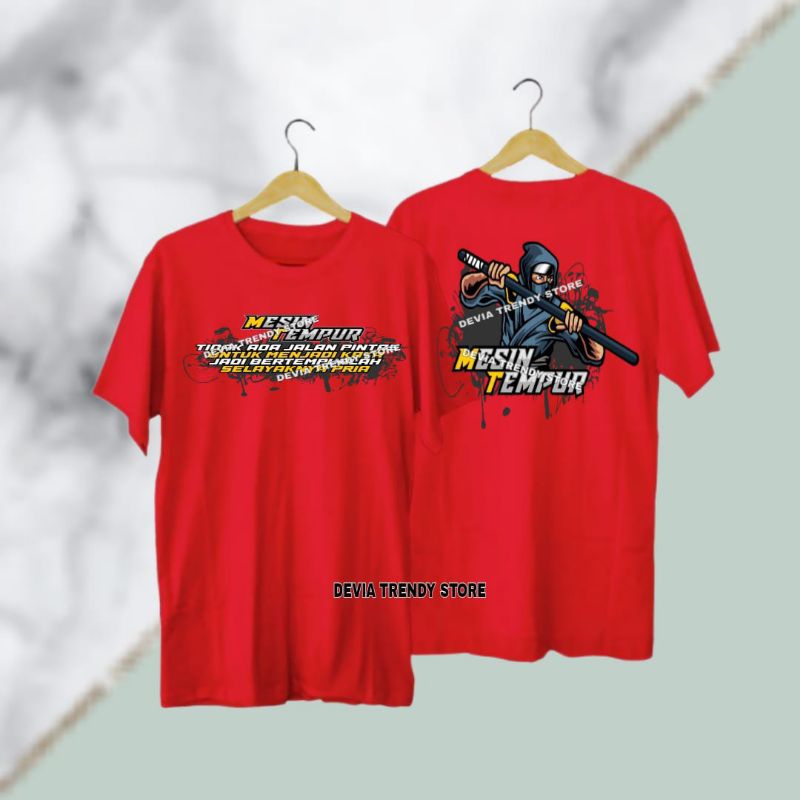 Kaos MESIN TEMPUR  kaos distro combed pria kaos oblong kaos sablon kaos print trendy