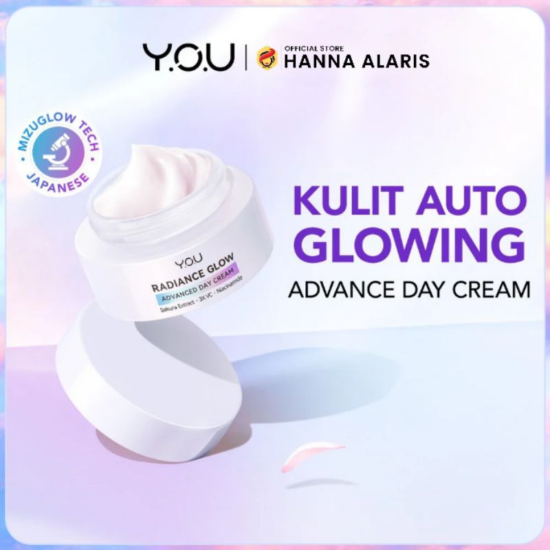 YOU Radiance Glow Advanced Day Cream | Brigtening Cream Vitamin C Niacinamide | Melembutkan dan Menc