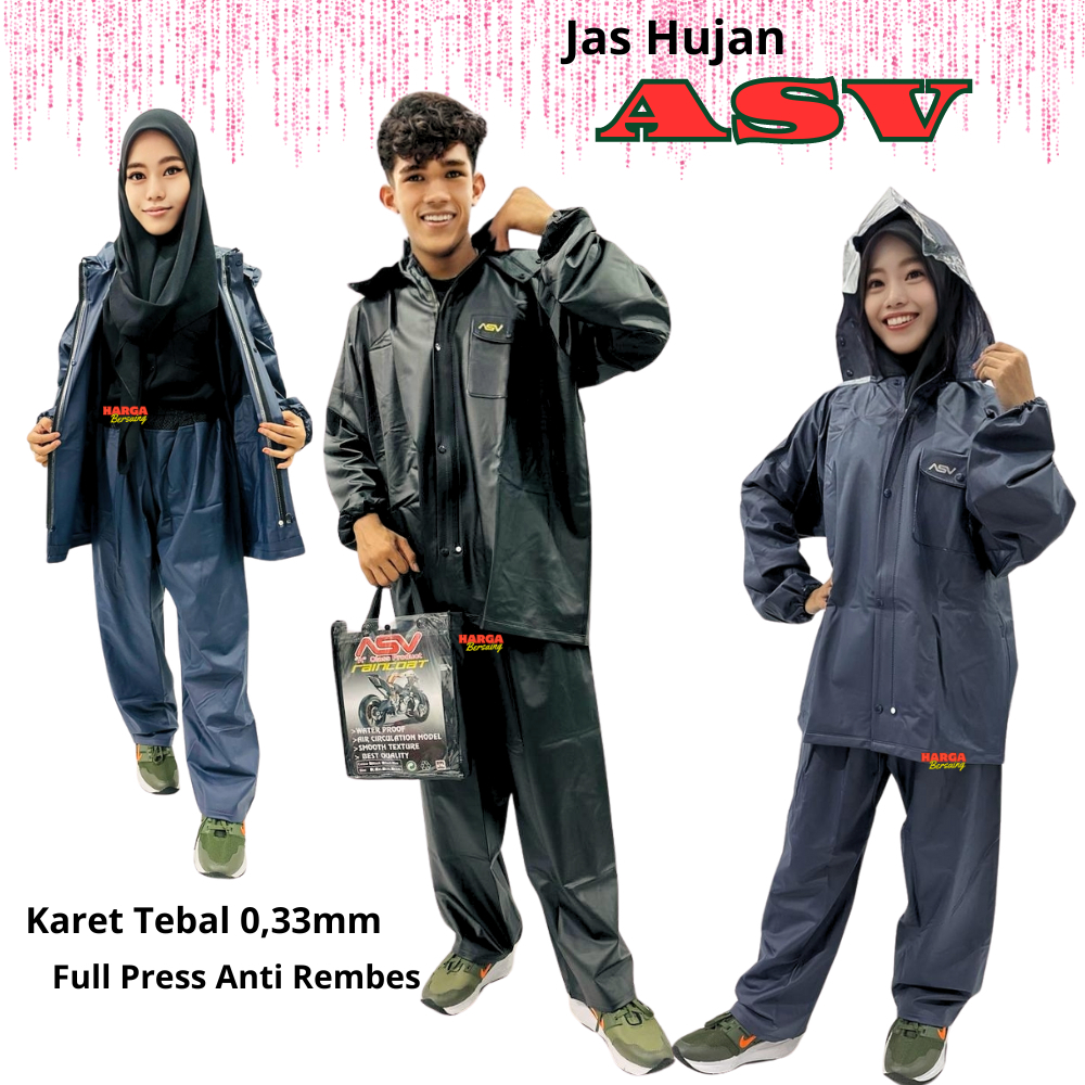 Jas Hujan ASV - Raincoat Mantel Hujan ASV Asli Original Rubber Karet Anti Rembes 100%
