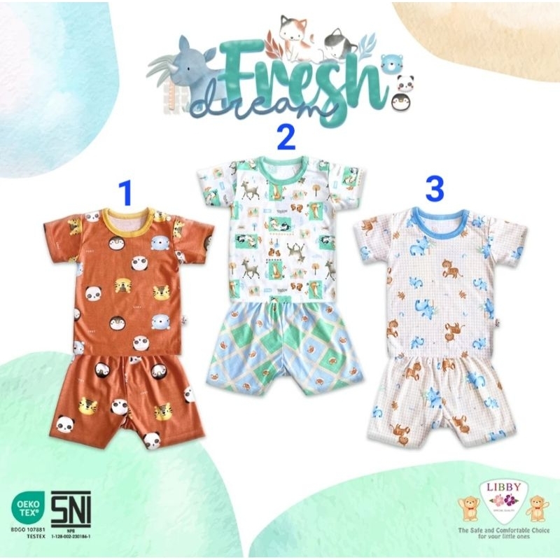 LIBBY VELVET JUNIOR  Setelan Baju Kaos Oblong Anak Laki-laki dan Perempuan Oblong Pendek