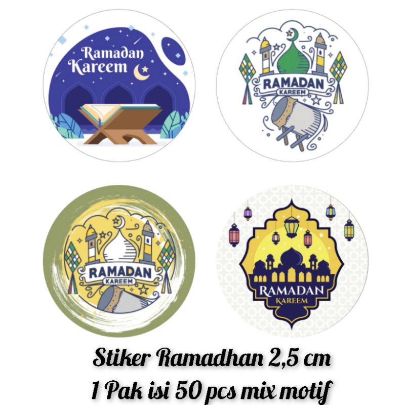 

STIKER MINI 1 Pak isi 50pcs Selamat RAMADHAN Cocok Untuk Tempel di box hampers kue kering MURAH STOK TERBATAS