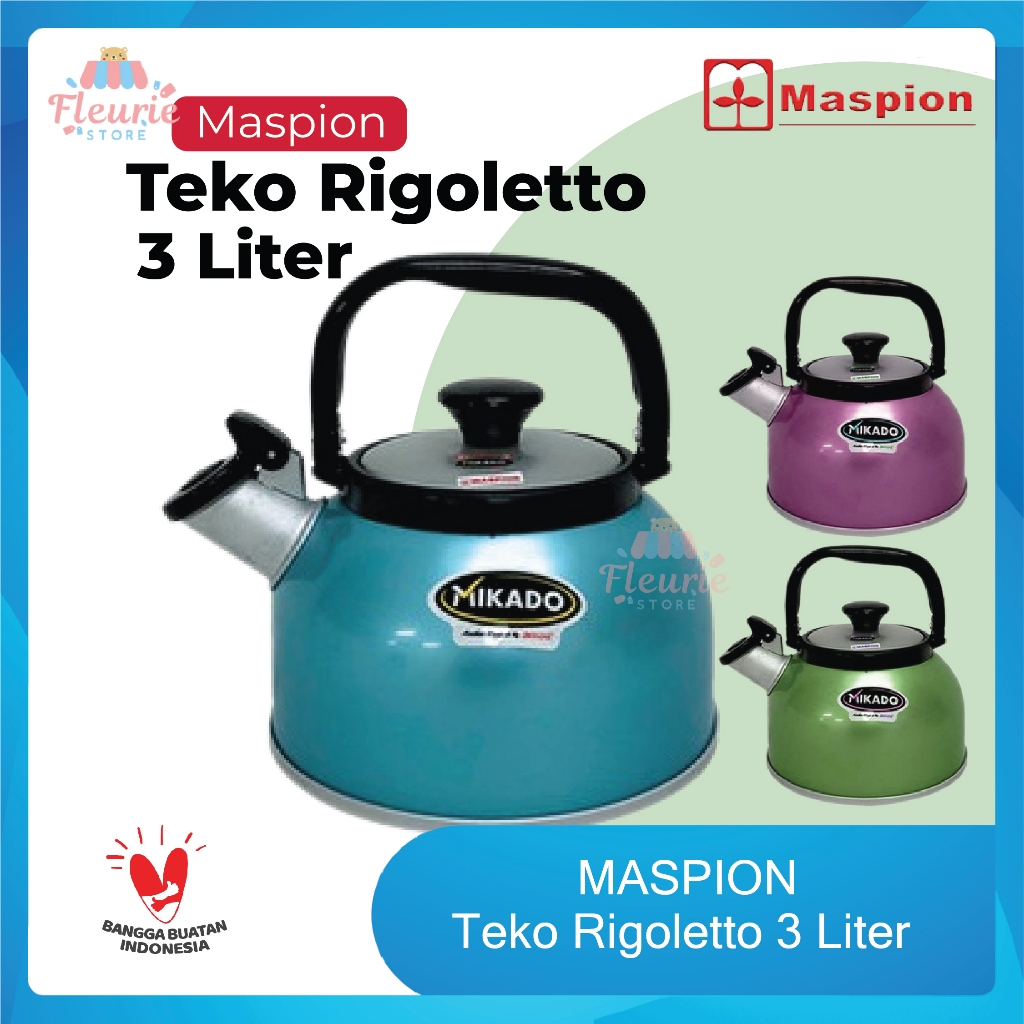 Maspion Teko Rigoletto 3 Liter STANDAR - Teko Bunyi - Whistling Kettle - Ceret Air Minum