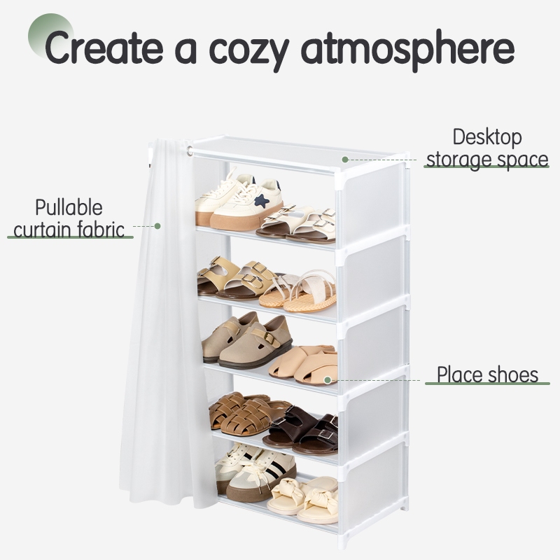 Vusign Rak Sepatu Tertutup / Shoe Rack 5 Tingkat Desain Minimalis VS79X