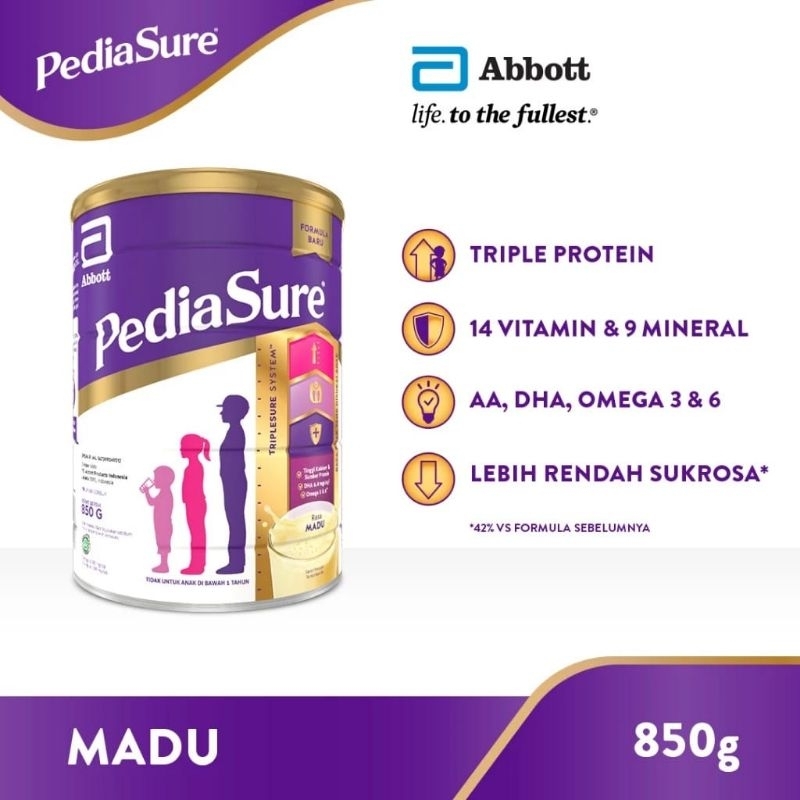

Pediasure madu & vanilla 800gr (1-10th) Nutrisi pertumbuhan packing aman