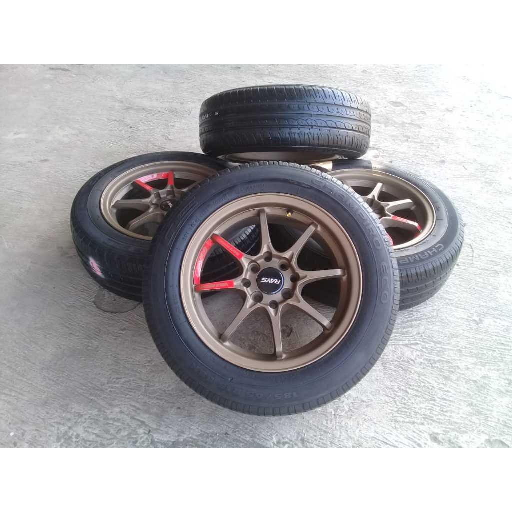 ( PROMO) 1 SET Velg BARU  Ban Second CE28 R15 h4 dbl vcd 100/114 lbr 6.5 rt ET 35 bronze