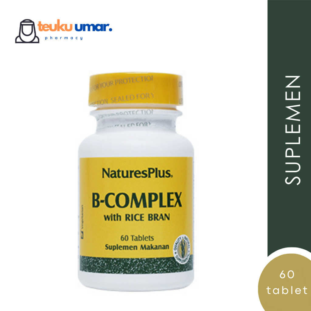 [Vitamin B] Nature's Plus B Complex With Rice Bran Isi 60 Tablets | Pegal - Pegal, Anti Stress