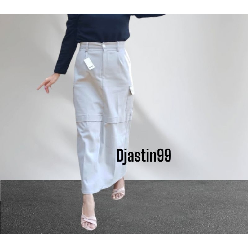 rok kargo wanita panjang kargo korea style hijab premium