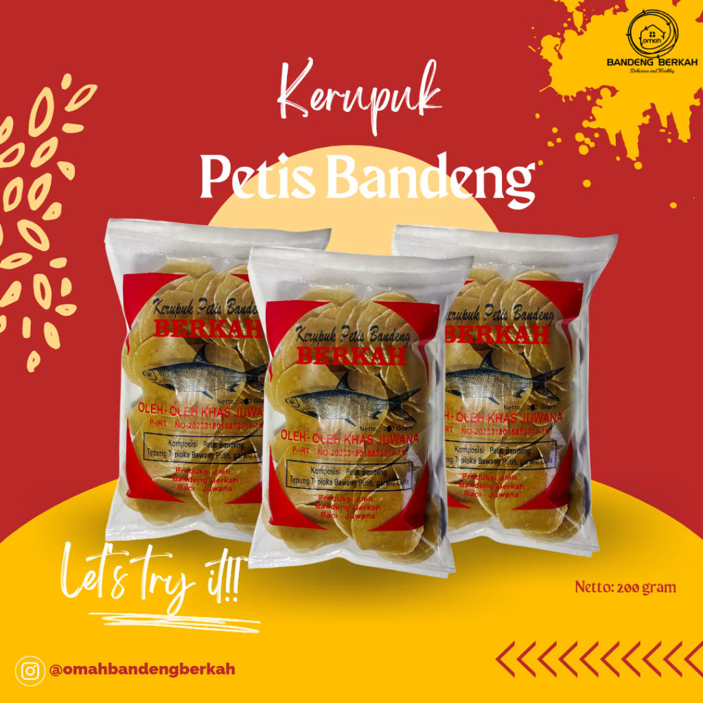 

Kerupuk Petis Bandeng (mentah) 200gram OLEH-OLEH KHAS JUWANA PATI, HALAL