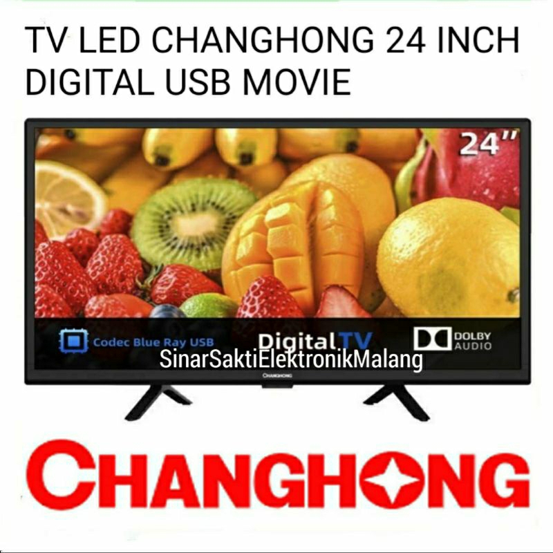 TV LED Digital Changhong 24 inch LED TV USB MOVIE 24inch 24" Full HD Malang