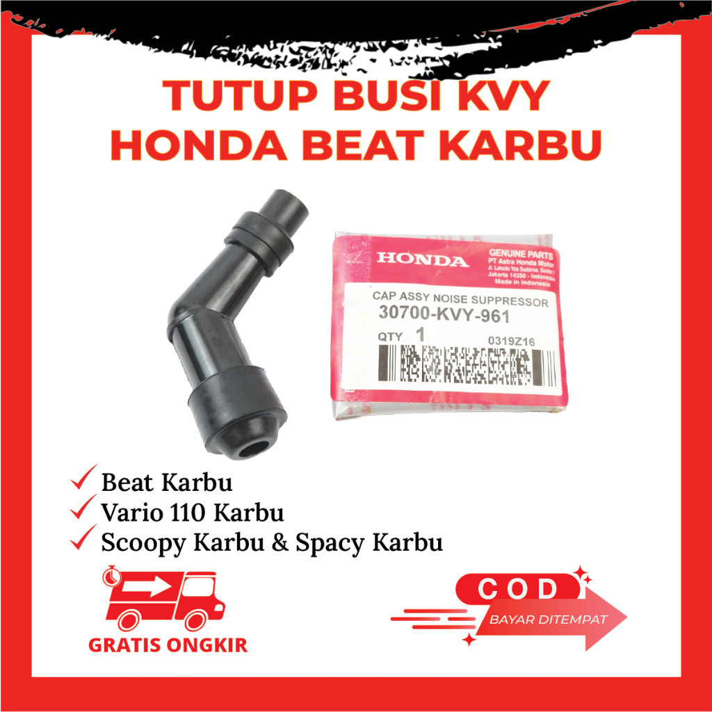 Tutup Kepala Cop Busi Motor Honda Beat karbu Vario 110 Karbu Scoopy & Spacy Carbu Kode KVY
