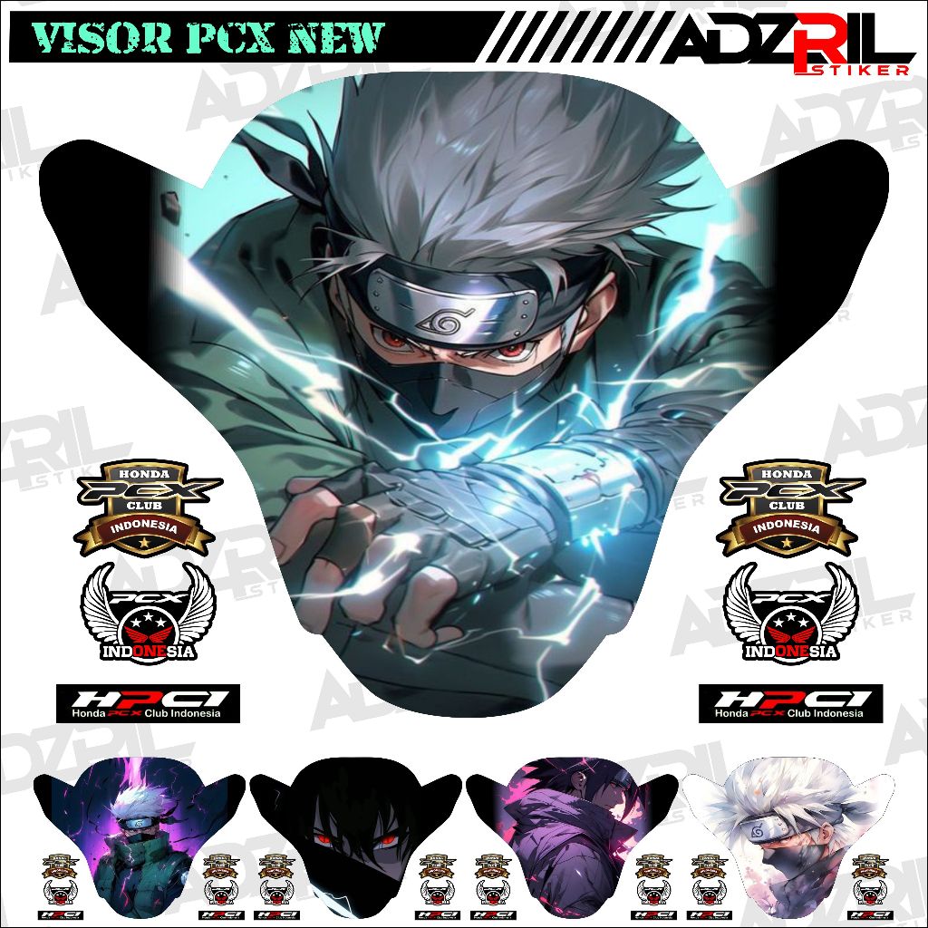 Stiker visor Winshield HONDA PCX 160 NEW  GAMBAR SASUKE KEREN  (024) / stiker  Winshield  gambar  NA