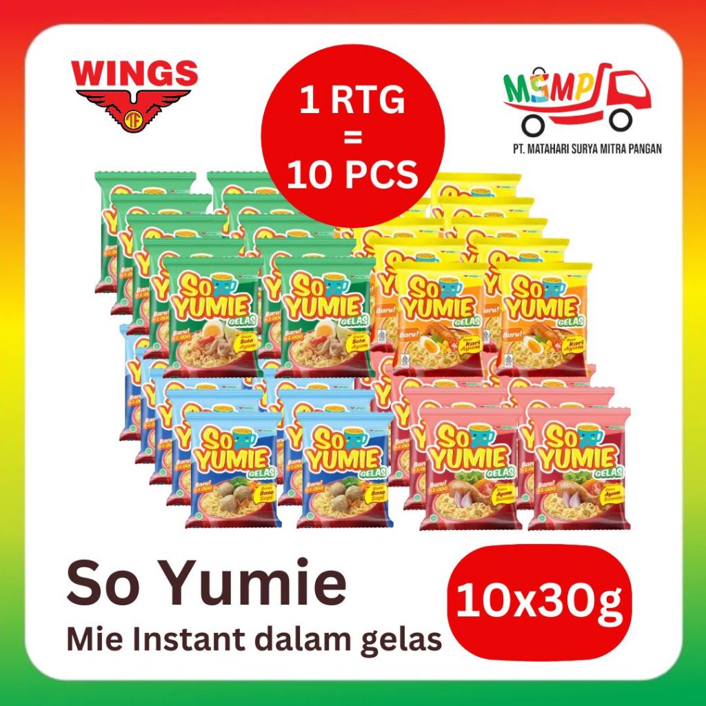 

So Yumie Gelas Ayam Bawang / Baso Sapi / Soto Ayam / Kari Ayam 10x30g [ 1 RTG ]