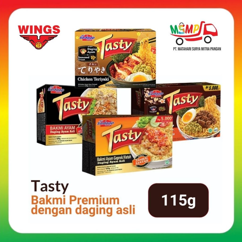 

Mie Sedaap Tasty - Bakmi Premium Dengan Daging Ayam Asli 115g