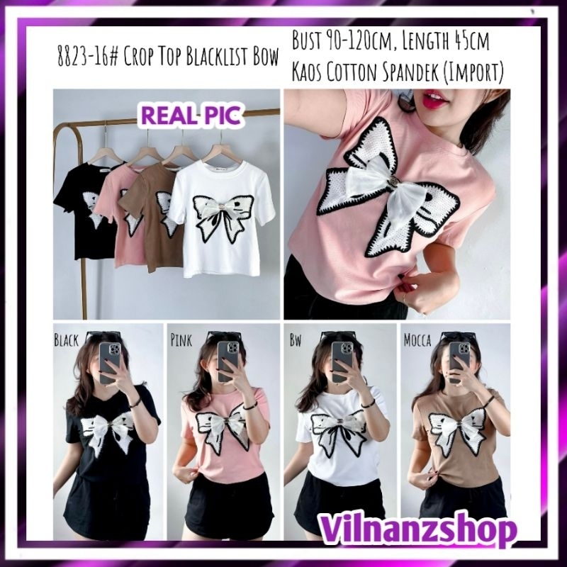 8823-16 Crop Top Blacklist Bow VB