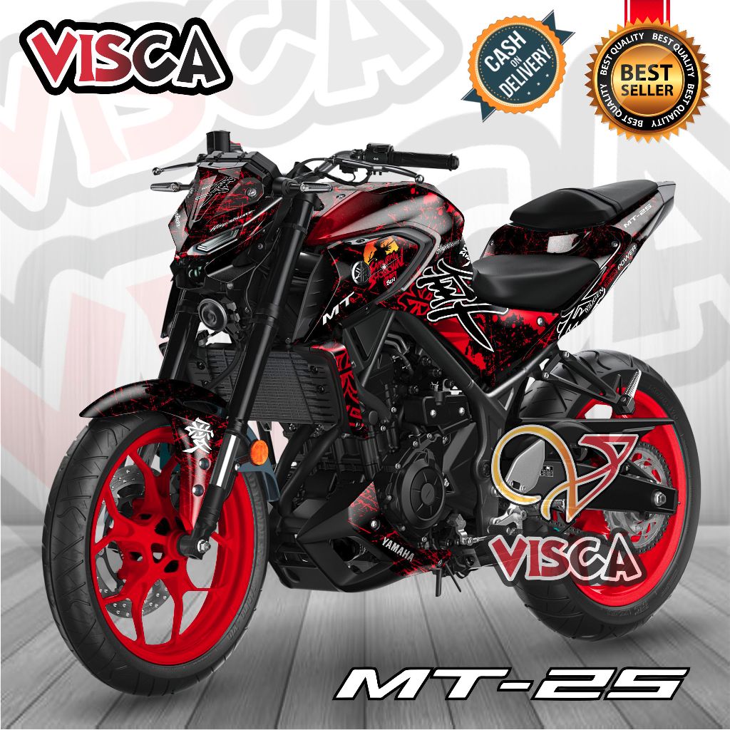 Stiker Decal Yamaha MT 25 OLD Dekal Mt 25 Striping Mt 25 Variasi Decal Mt 25 OLD Full Body HAYABUSA