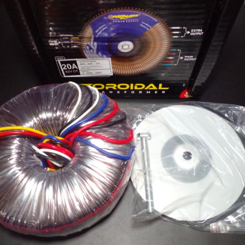 Trafo Toroid / Donat 20A CT 62V RAW