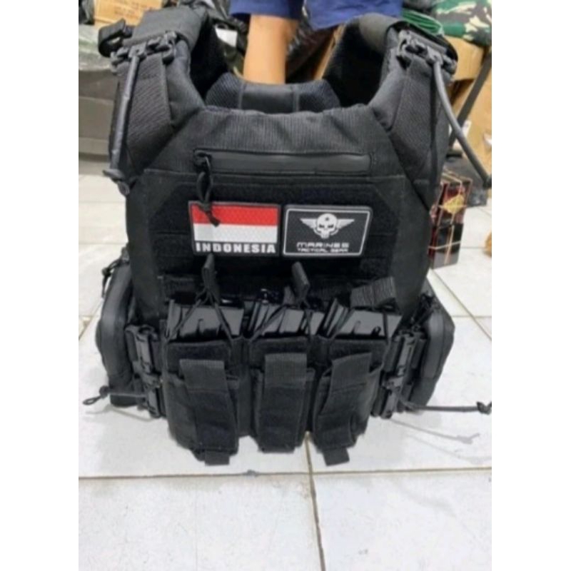 Rompi Bodyvest Tactical Double Quick Release Rajawali Hitam Terbaru