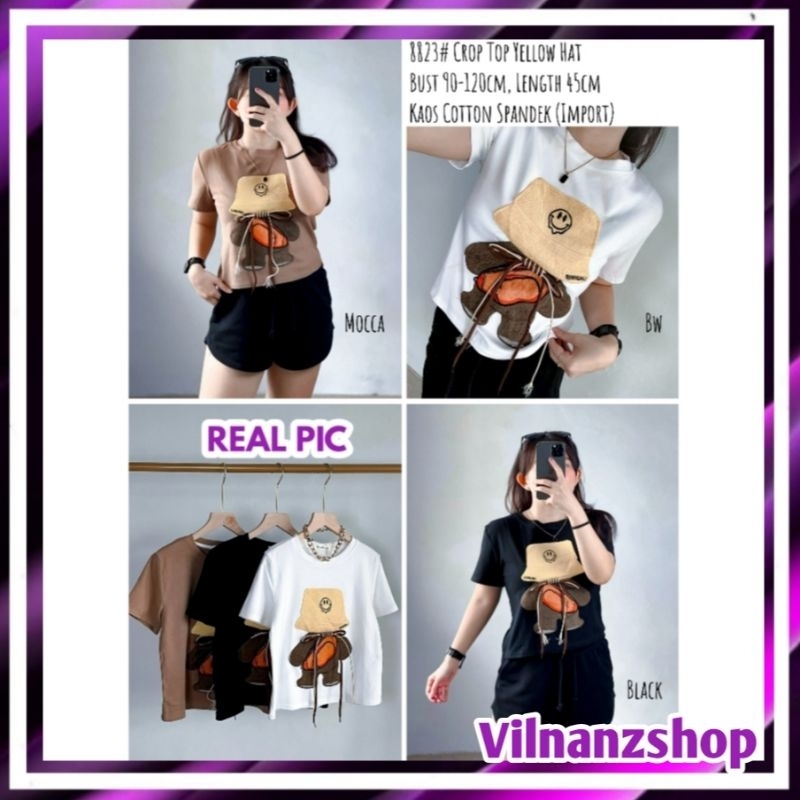 8823 Crop Top Yellow Hat VB