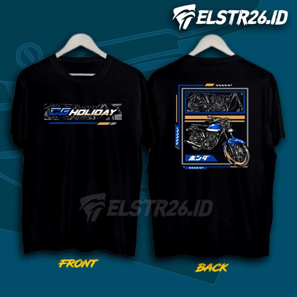ELSTORE26 KAOS DISTRO CB HOLIDAY | BAJU HONDA CB | KAOS PAGUYUBAN CB KLASIK PRIA WANITA
