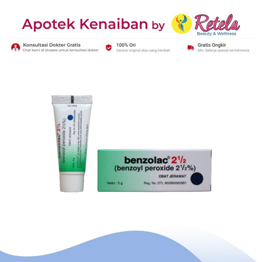BENZOLAC 2.5% GEL 5GR OBAT JERAWAT / ANTI ACNE