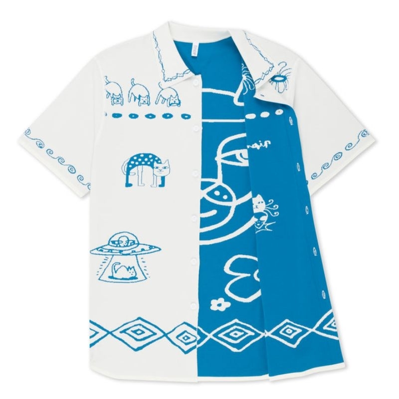 blonded reversible button up