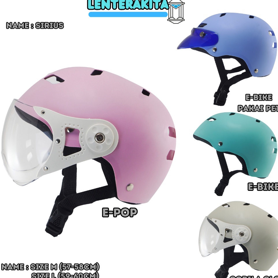 Super Promo  Helm Sepeda Listrik Wanita Dewasa Warna pastel