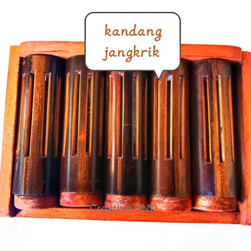 kandang jangkrik aduan bambu hitam asli / bumbung jangkrik 5 slot / rumah jangkrik sungu
