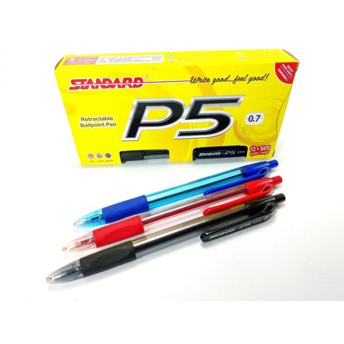 

( 1 pack ) Pulpen Standard P5 0.7mm Bolpen Pena Pen Semi Gel Cetek P-5 0,7