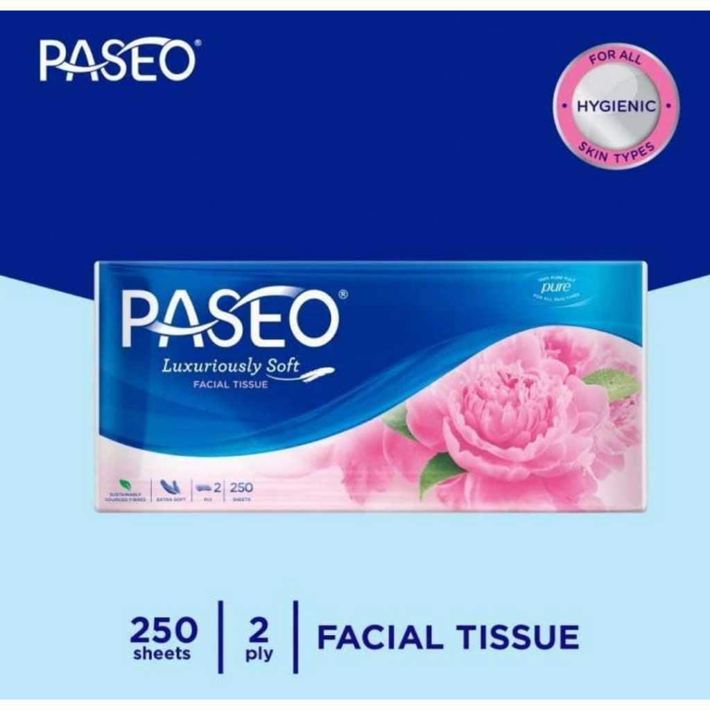 TISU WAJAH PASEO LUXURIOUSLY SOFT 250s 2ply/Facial tissue luxury serbaguna extrasoft