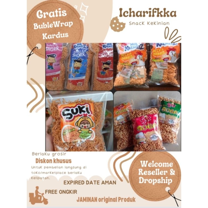 promo 3.3 MIE ENAK , SOBA,  SUKI .Kremez. SHOR kiloan  snack kiloan original READY.SIAP KIRIM EXPIRE