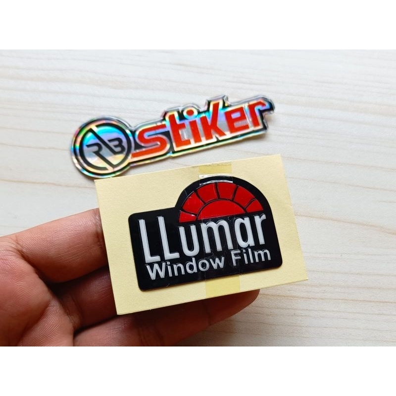 Stiker emboss LLUMAR WINDOW FILM emblem kaca film LLUMAR WINDOW FILM