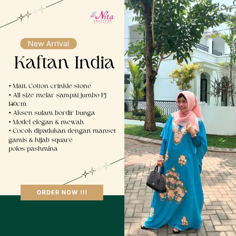 kaftan india / Kaftan india bahan bertekstur / kaftan india / Kaftan dewasa moms
