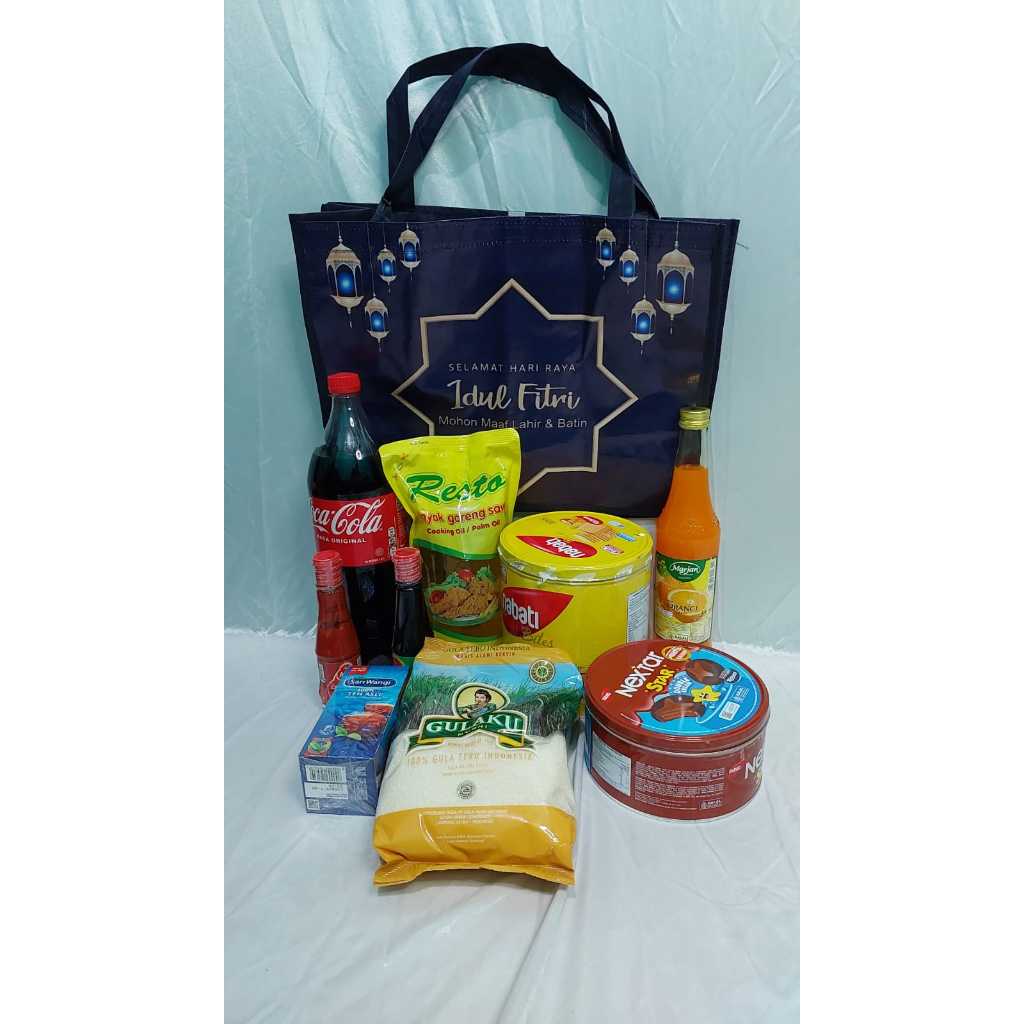 

(PAKET 2) Paket Bingkisan Sembako Murah Ramadhan Hampers Lebaran Idul Fitri Murah + Free Tas Totebag