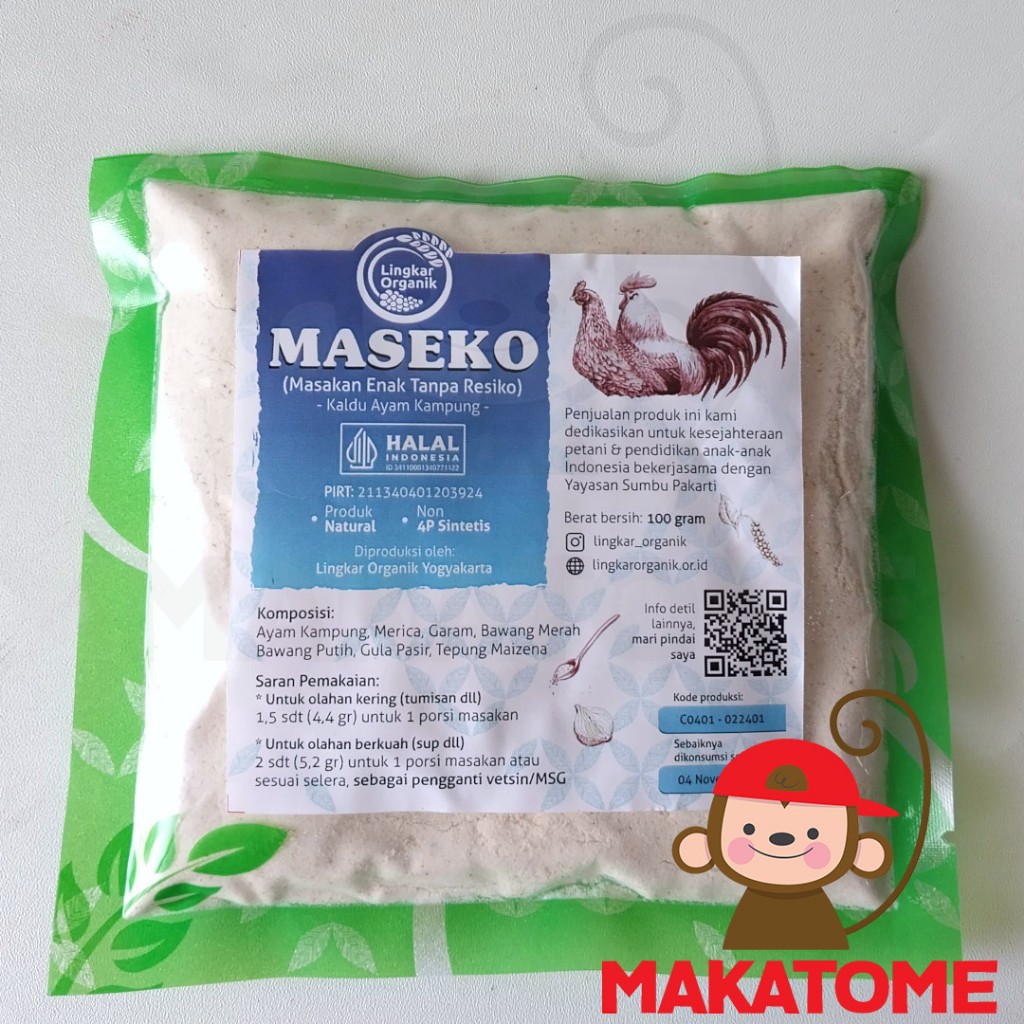 

Lingkar Organik Maseko Kaldu Ayam Kampung refill 100gr 100 gr plastik penyedap rasa natural