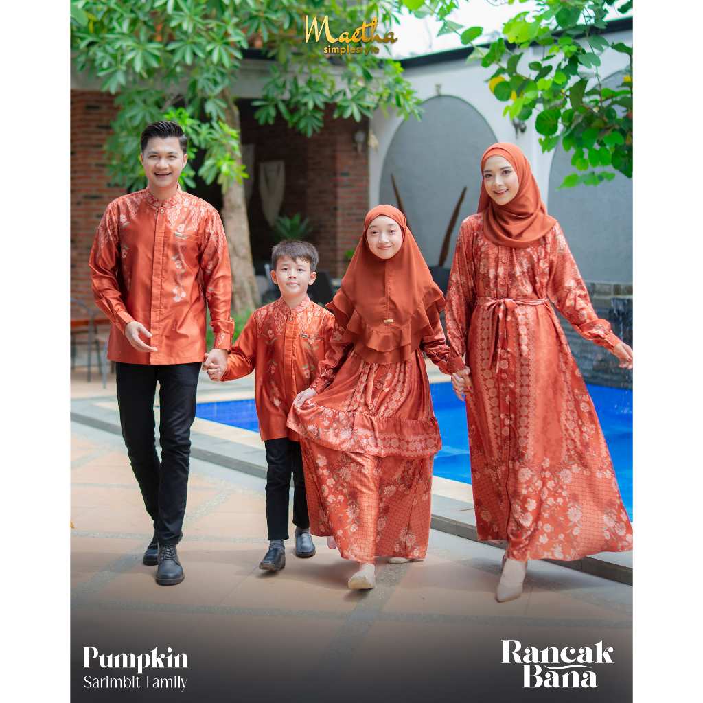 Maetha - Sarimbit Keluarga Lebaran / Family Set Raya / Gamis Koko Couple / Rancak Bana Series Pumpki