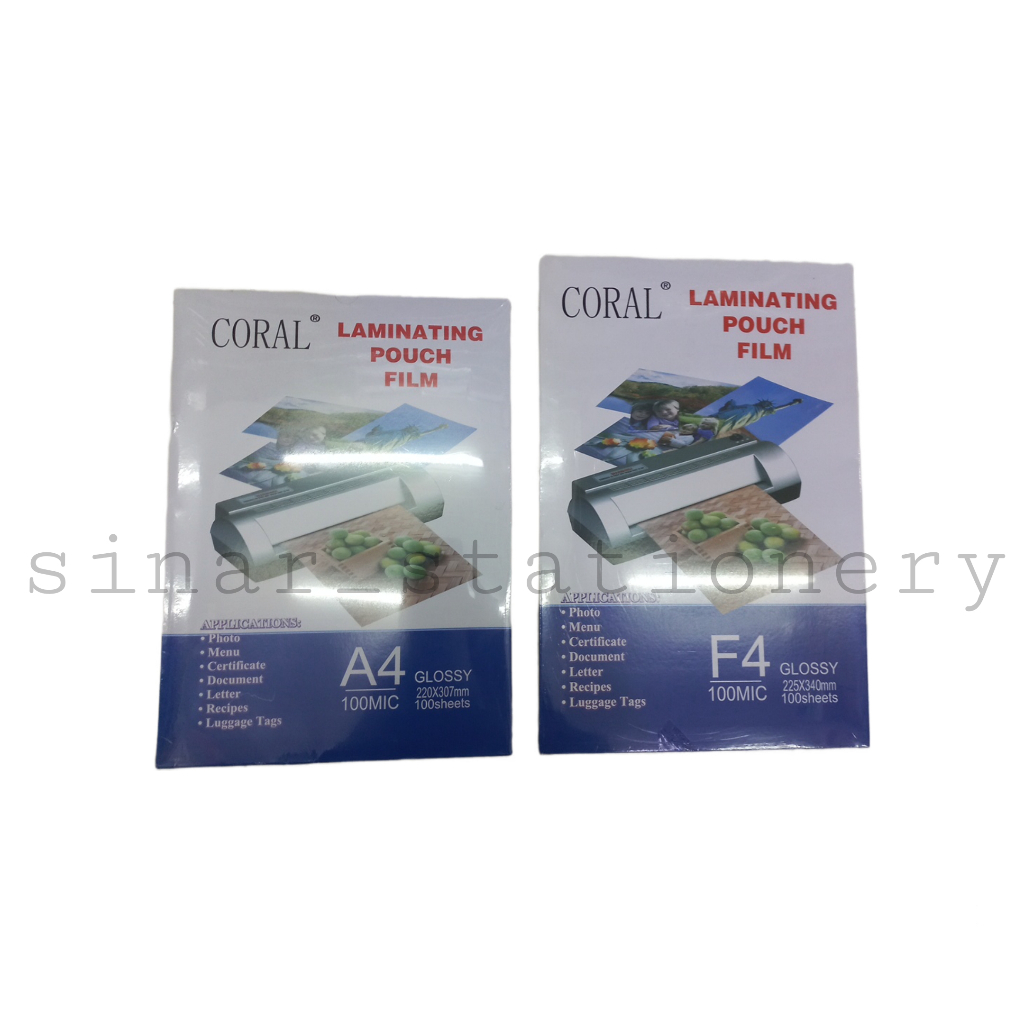 

coral laminating a4/f4 100mic