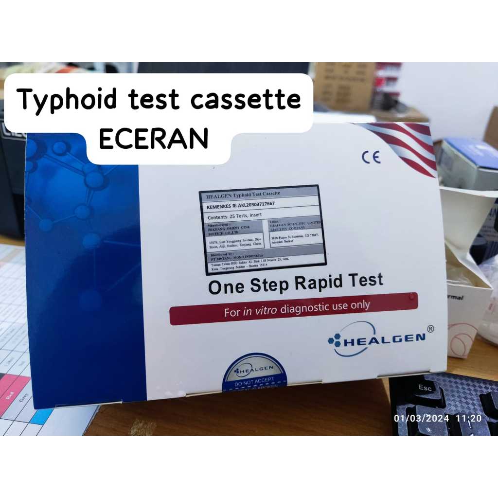 ECERAN HEALGEN TYPHOID CASSETTE | KASET RUMAH SAKIT RS | KLINIK LABORATORIUM | LABORATORY | BMHP | B